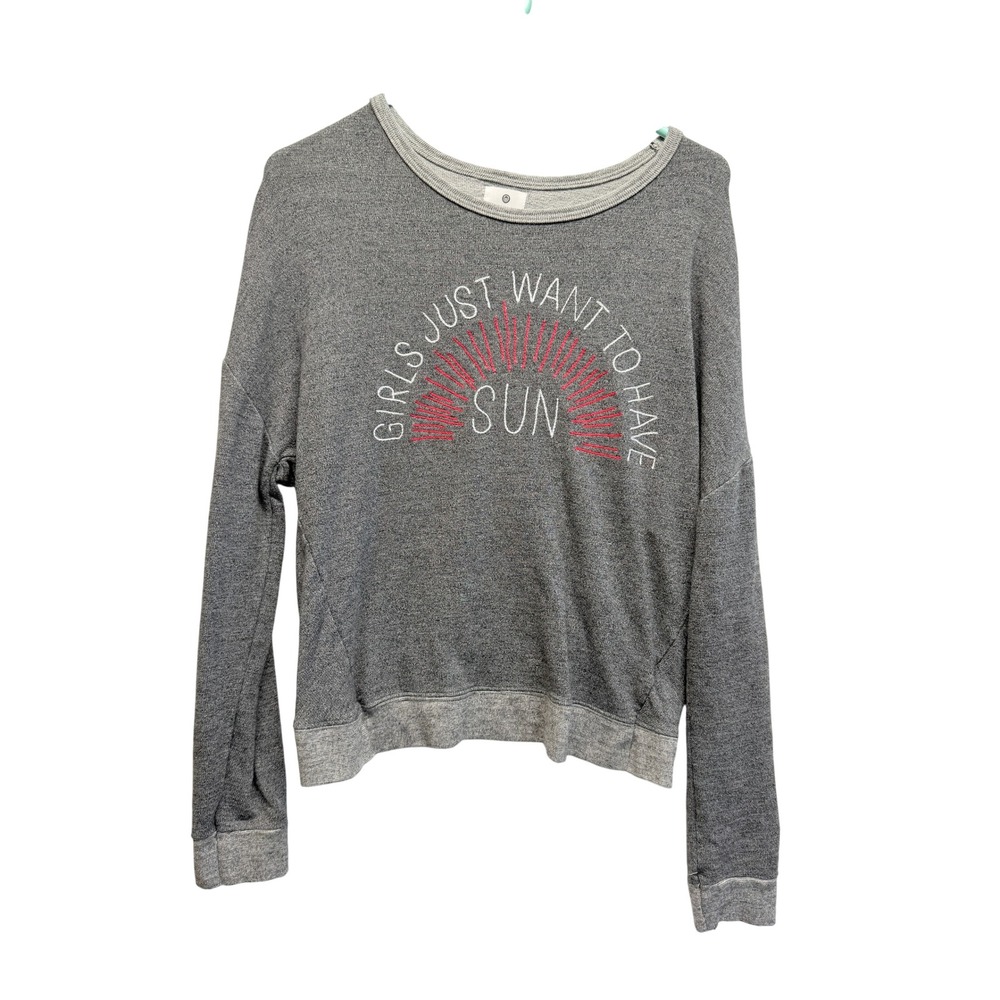 Sundry Sweatshirt Girls Just Want To Have Sun Size 0 Gray Women Crossback